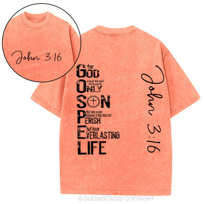 For God Only Son Christian Washed T-Shirt