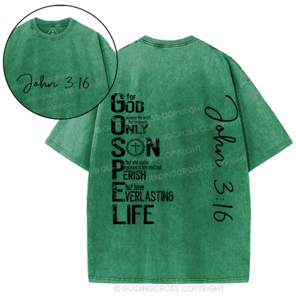 For God Only Son Christian Washed T-Shirt