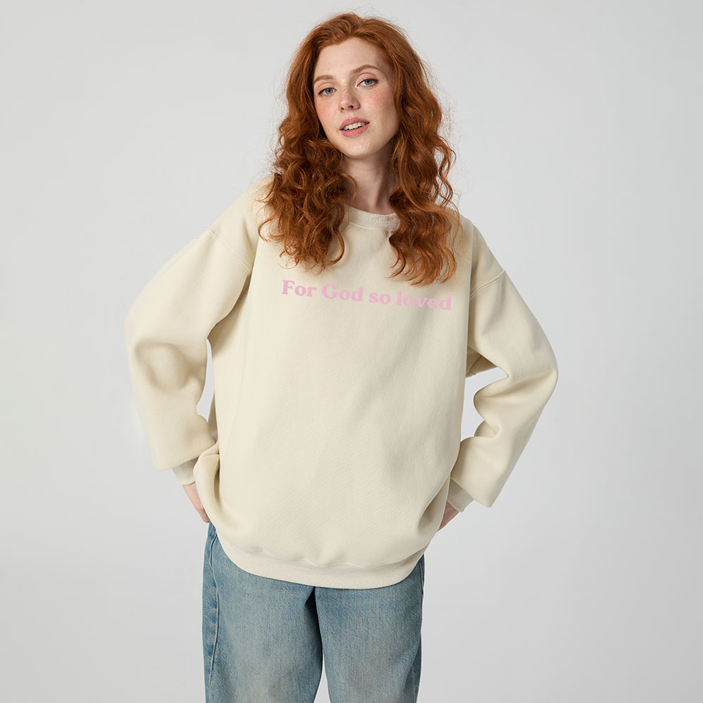 For God So Loved Christian Fleece Sweatshirt