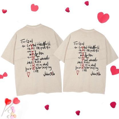 For God So Loved Christian Washed T-Shirt