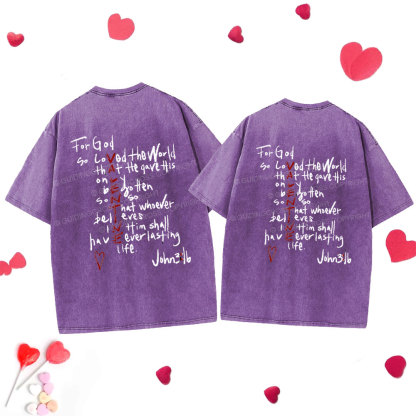 For God So Loved Christian Washed T-Shirt