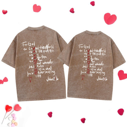 For God So Loved Christian Washed T-Shirt