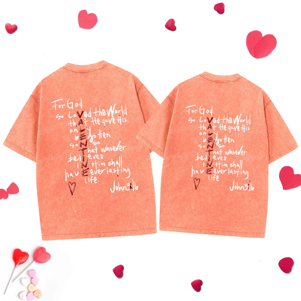 For God So Loved Christian Washed T-Shirt