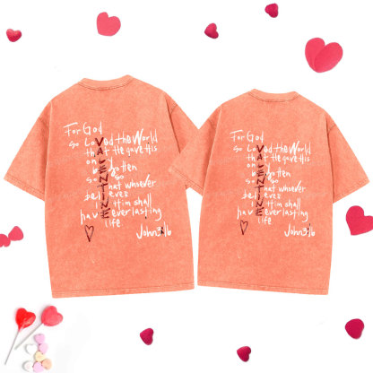 For God So Loved Christian Washed T-Shirt