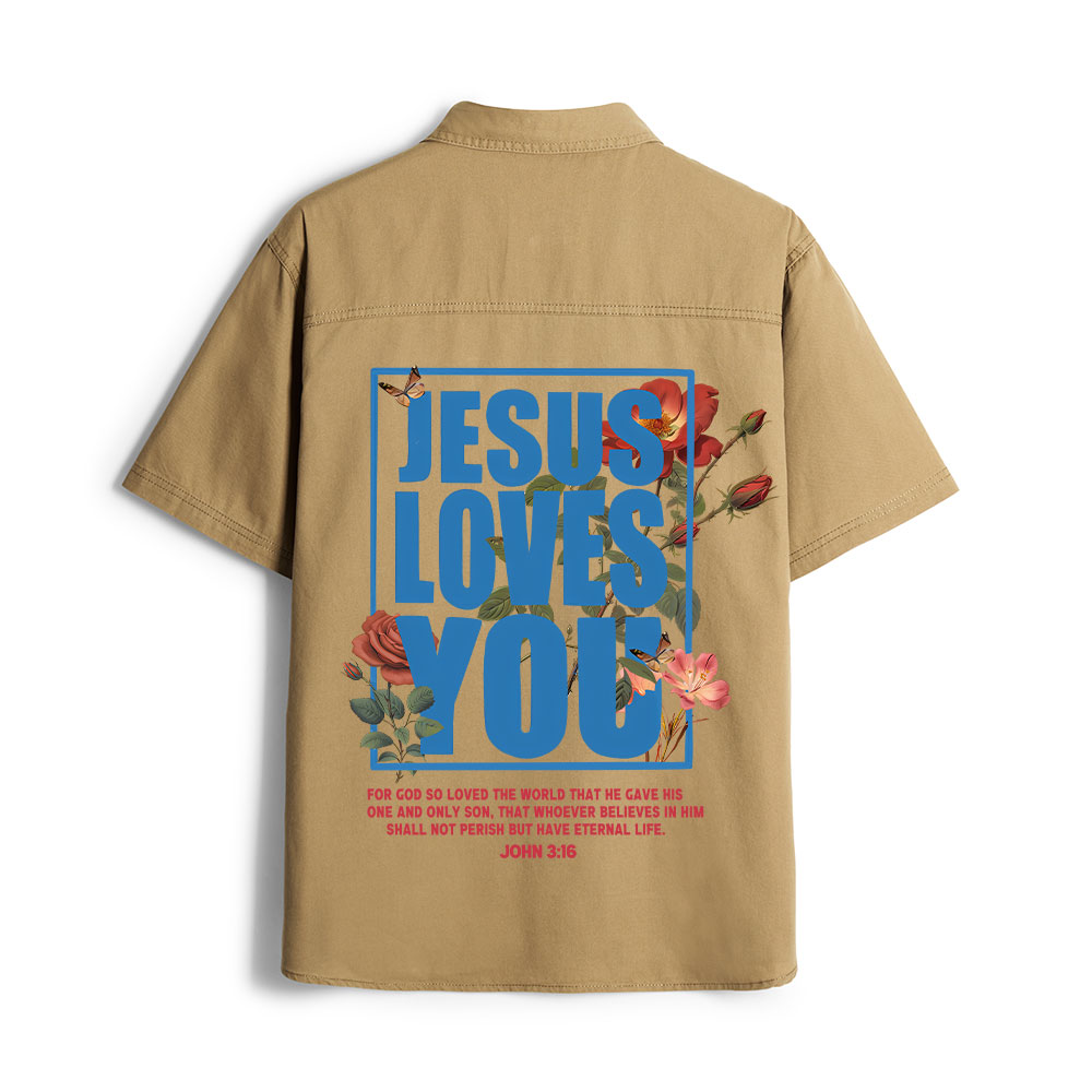 For God So Loved Christian Work Shirt