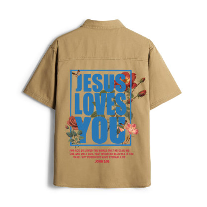 For God So Loved Christian Work Shirt