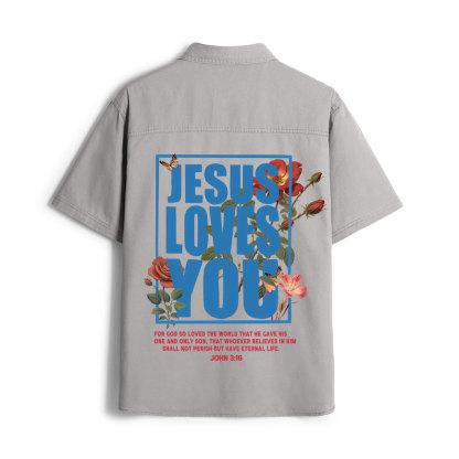 For God So Loved Christian Work Shirt