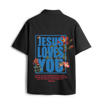 For God So Loved Christian Work Shirt