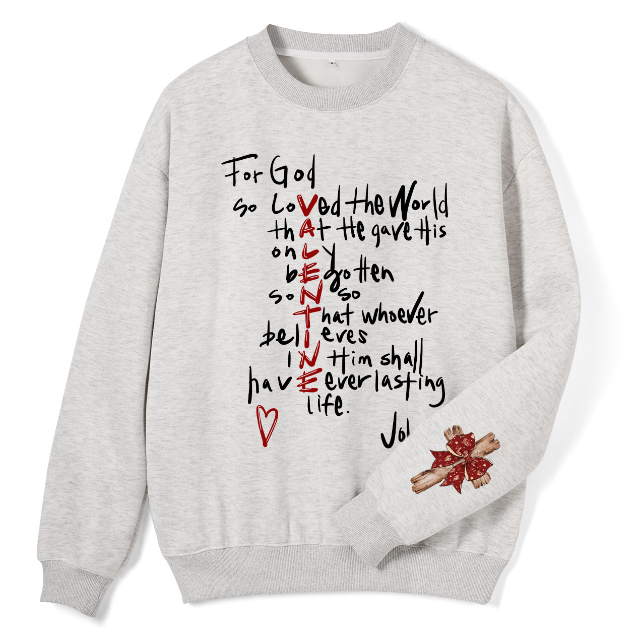 For God So Loved The World Christian Fleece Sweatshirt Sale - GuidingCross