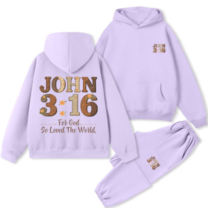 For God So Loved The World Christian Premium Fleece Hoodie Set