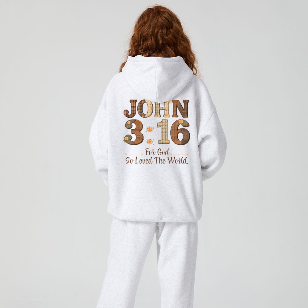 For God So Loved The World Christian Premium Fleece Hoodie Set