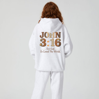 For God So Loved The World Christian Premium Fleece Hoodie Set