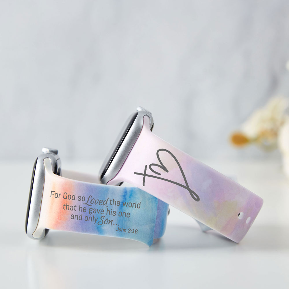 For God So Loved The World Christian Tie Dye Watch Band