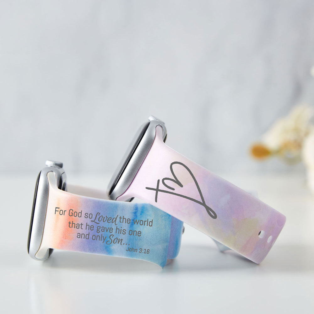 For God So Loved The World Christian Tie Dye Watch Band