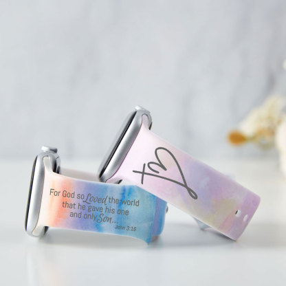 For God So Loved The World Christian Tie Dye Watch Band