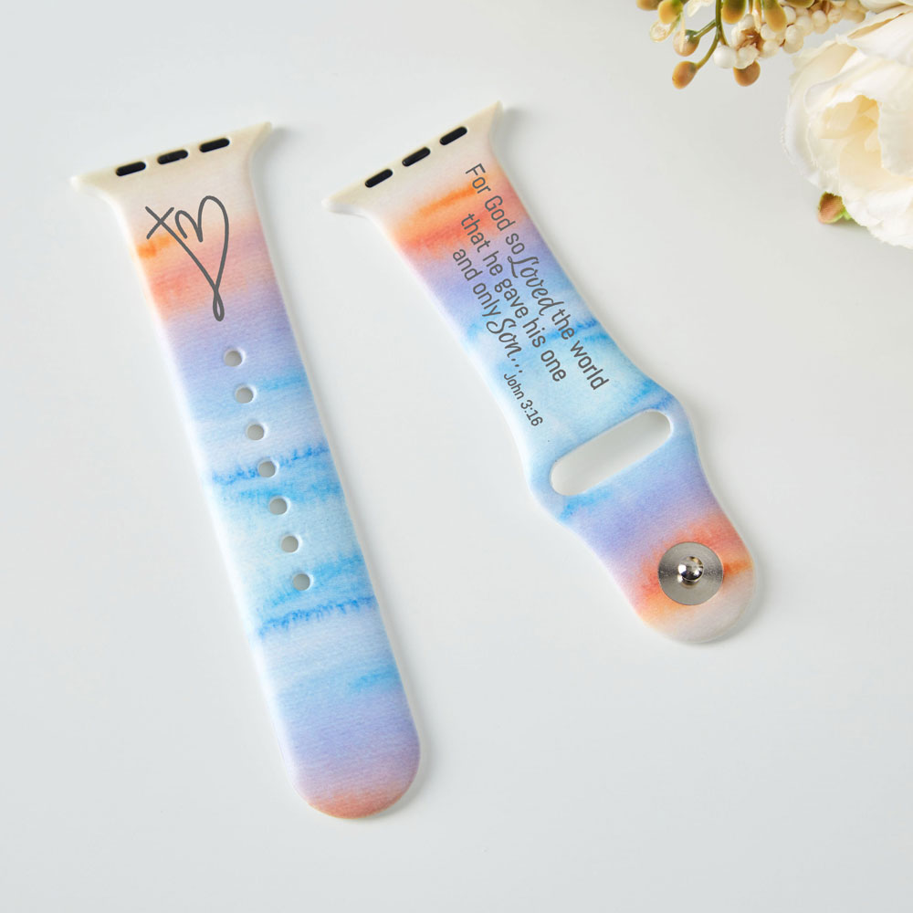 For God So Loved The World Christian Tie Dye Watch Band