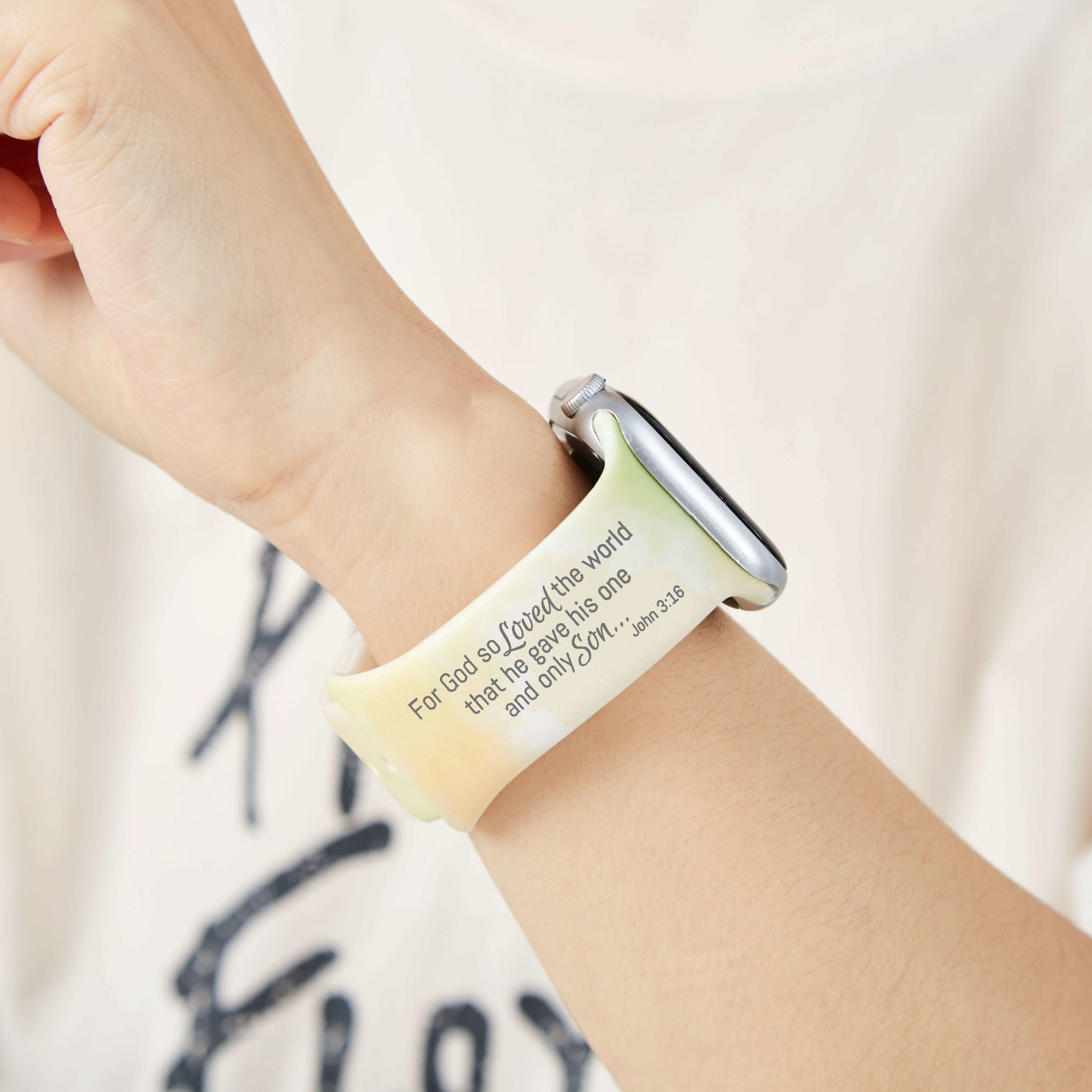 For God So Loved The World Christian Tie Dye Watch Band