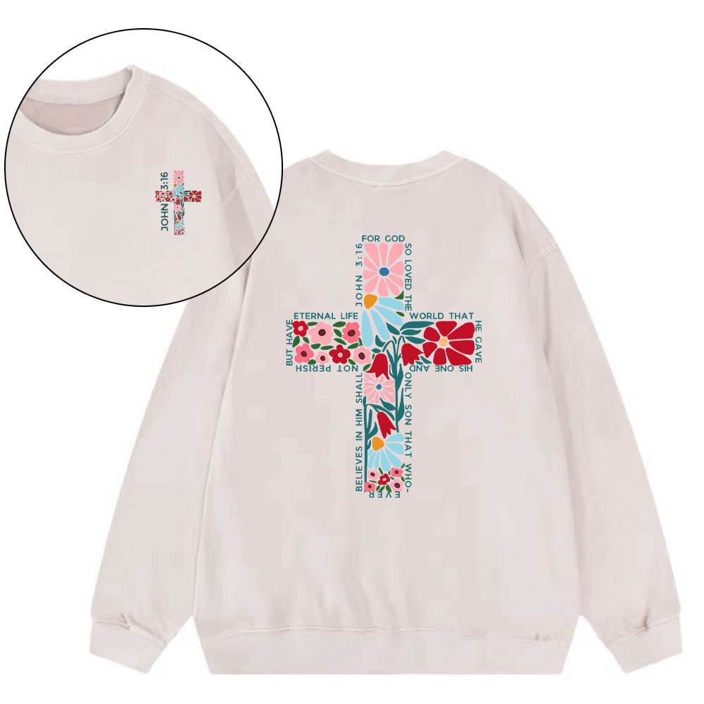 For God So Loved The World Christian Washed Sweatshirt