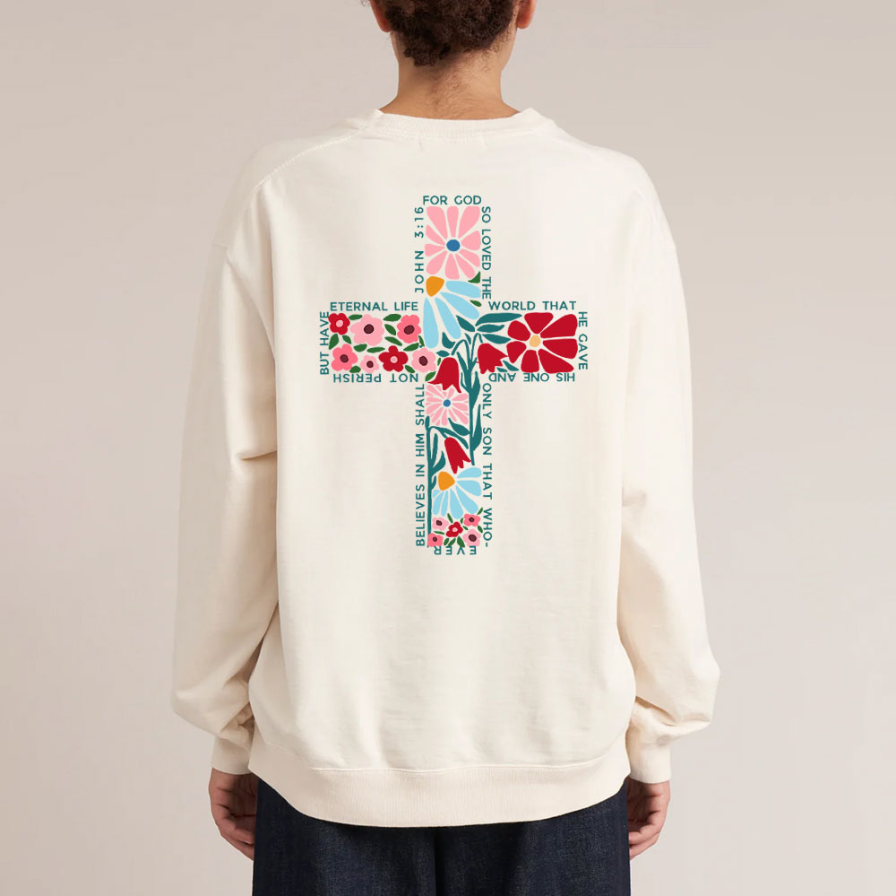 For God So Loved The World Christian Washed Sweatshirt