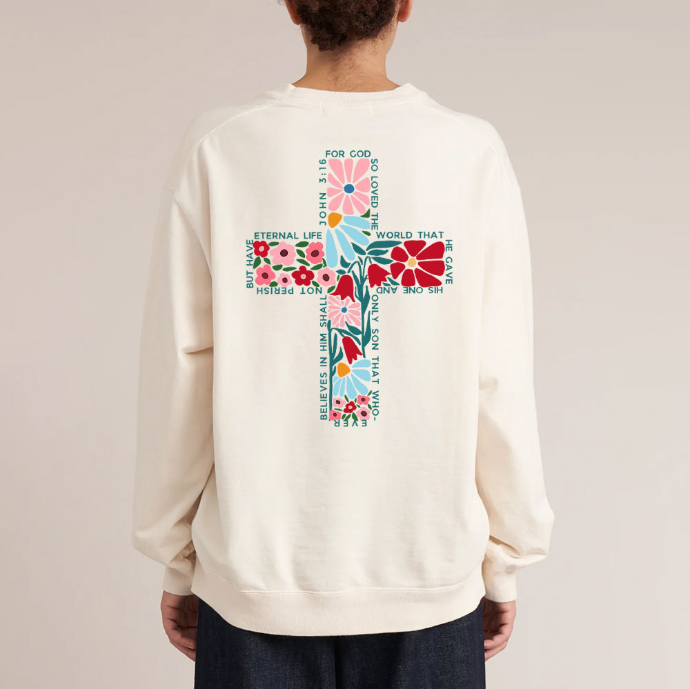 For God So Loved The World Christian Washed Sweatshirt