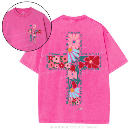 For God So Loved The World Christian Washed T-Shirt