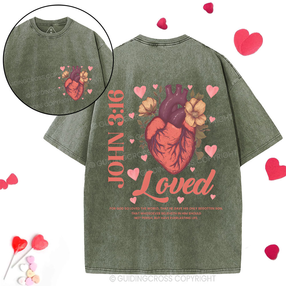For God So Loved The World Christian Washed T-Shirt