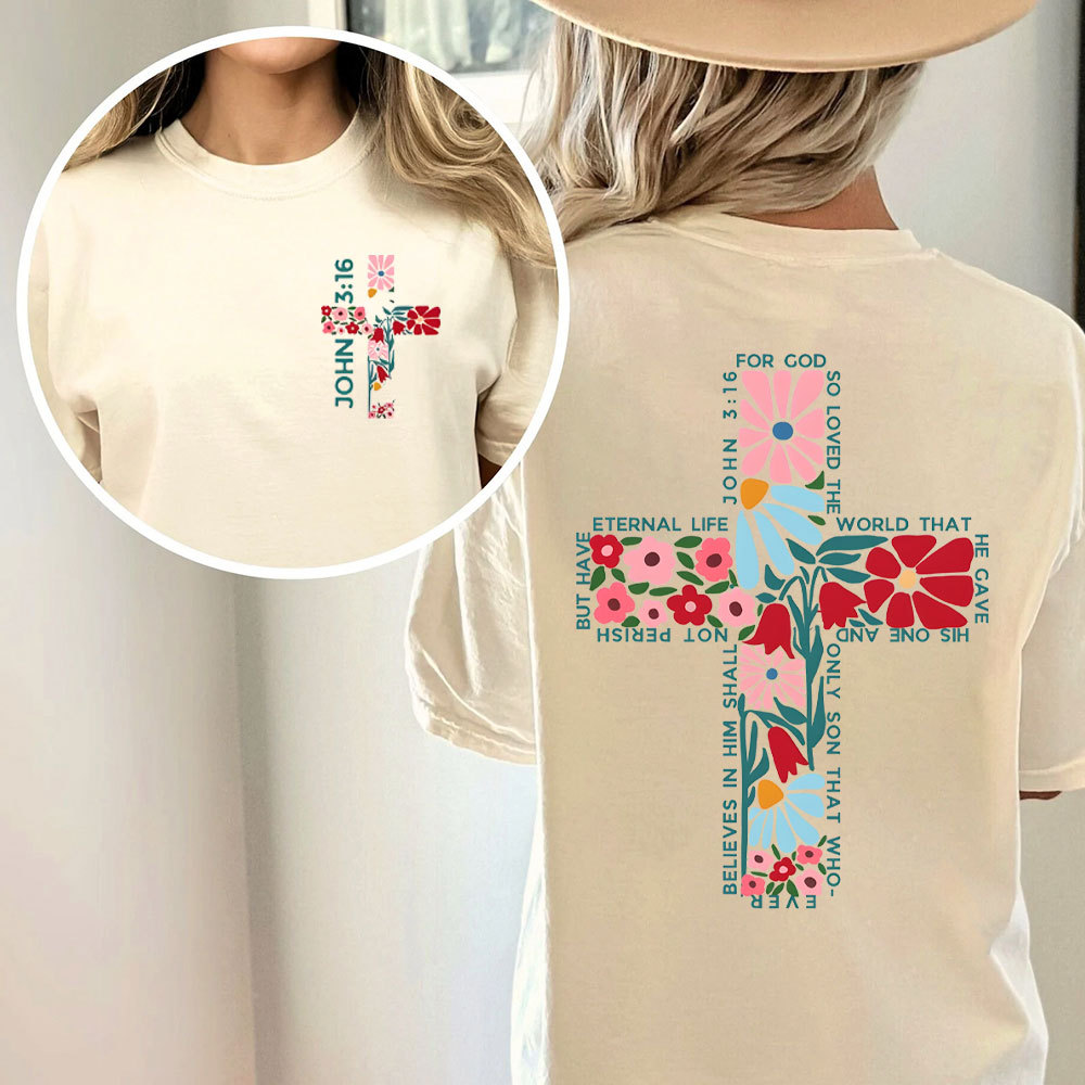 For God So Loved The World Christian Washed T-Shirt