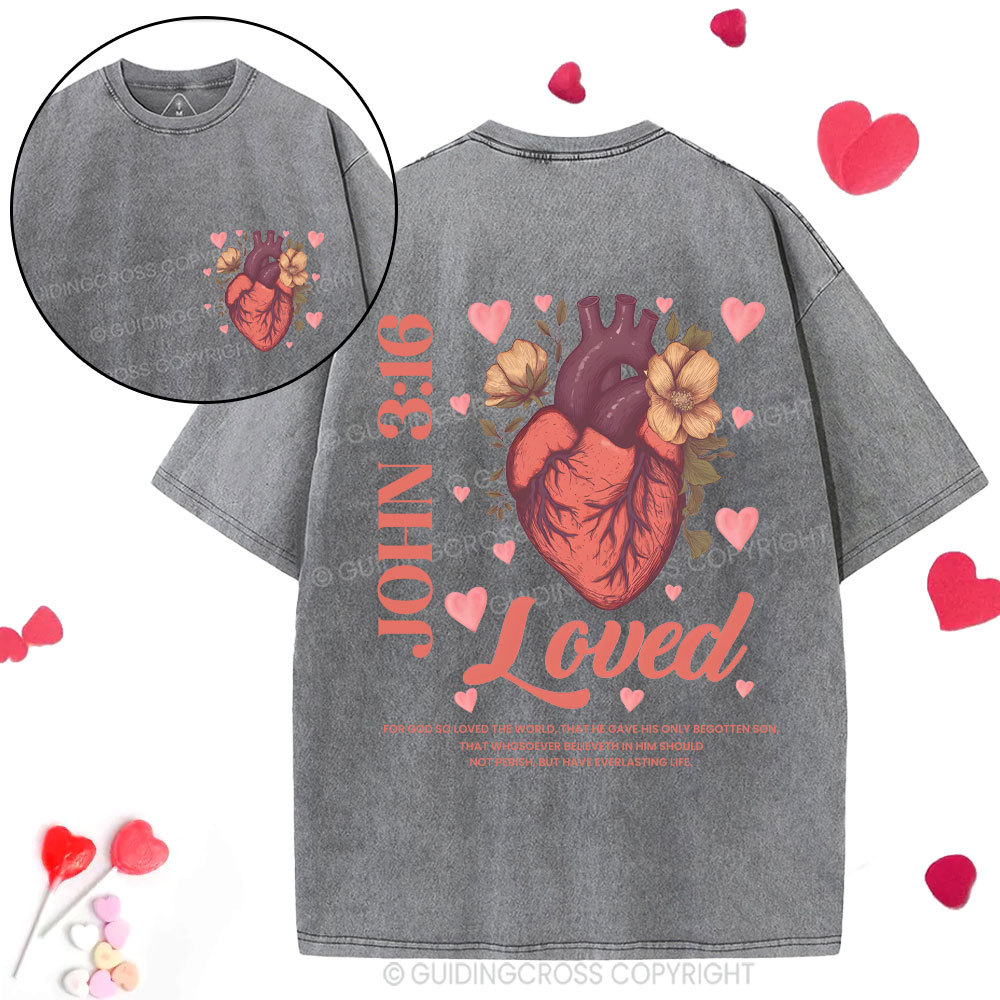 For God So Loved The World Christian Washed T-Shirt