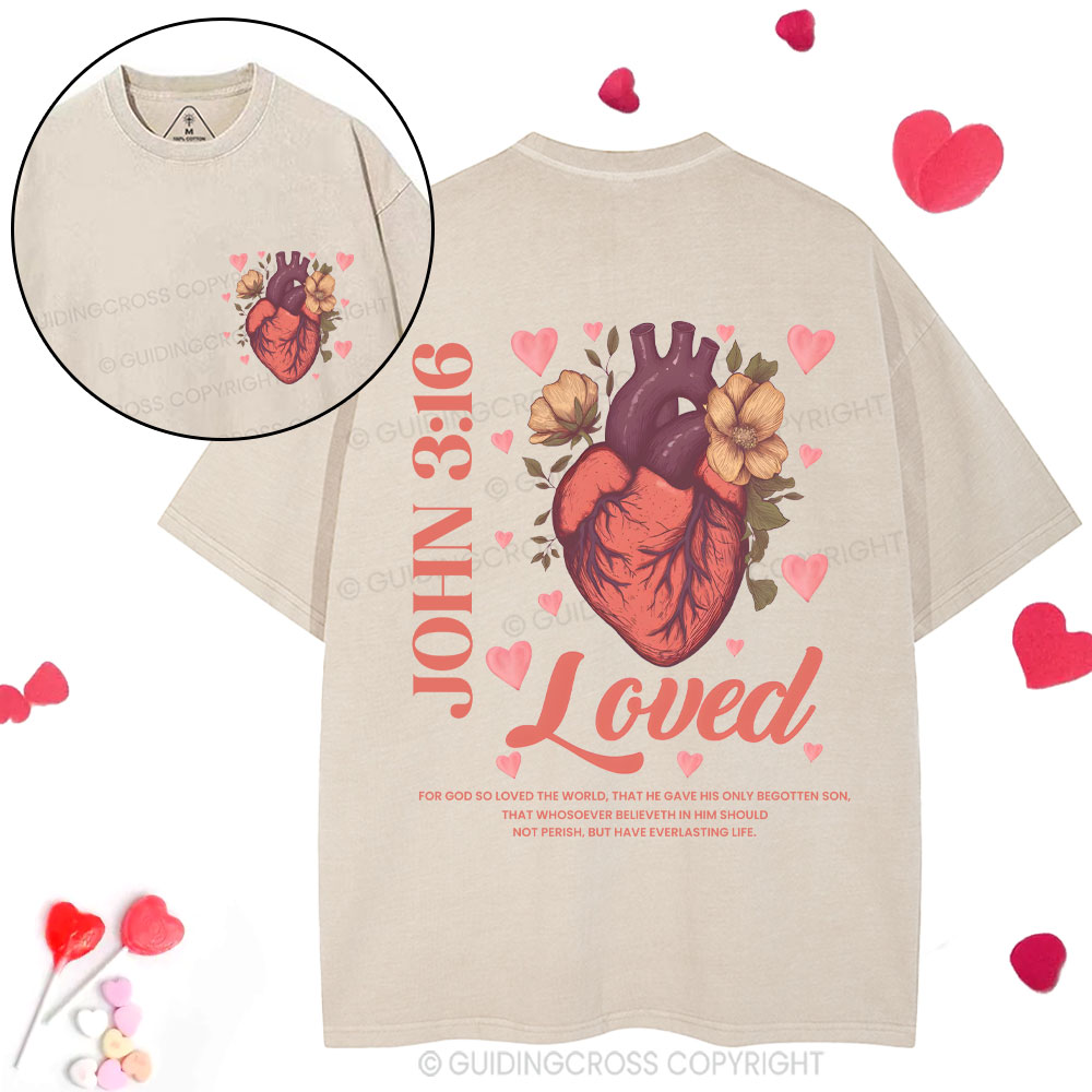 For God So Loved The World Christian Washed T-Shirt
