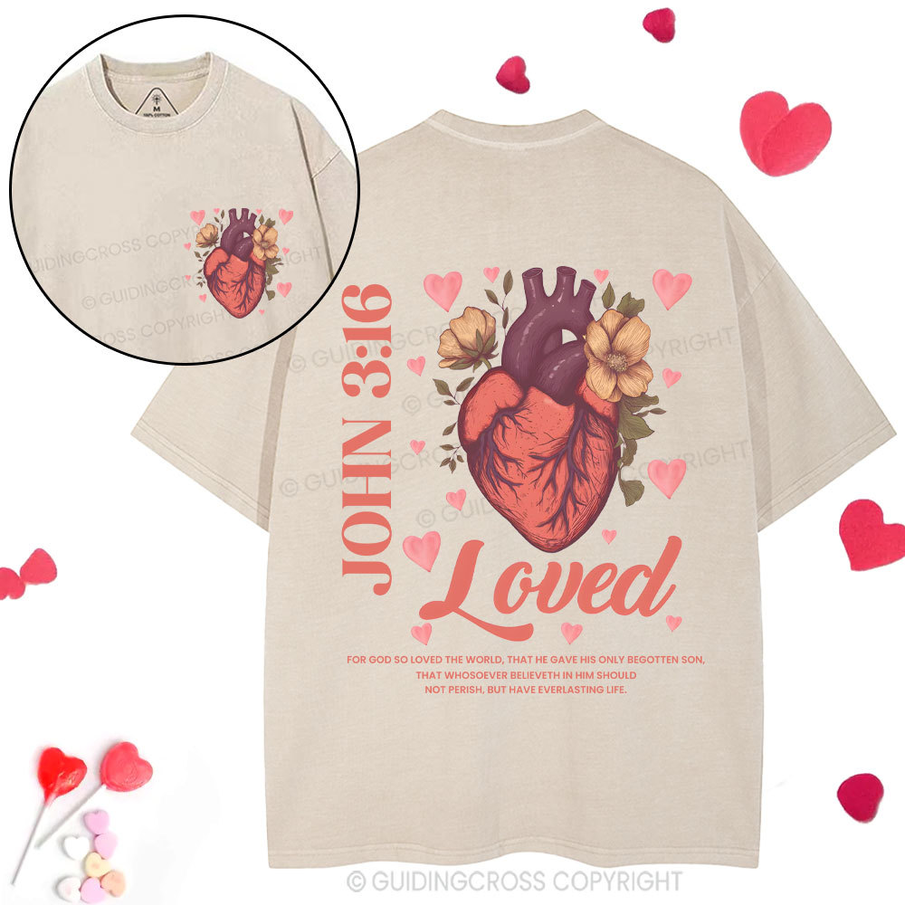 For God So Loved The World Christian Washed T-Shirt