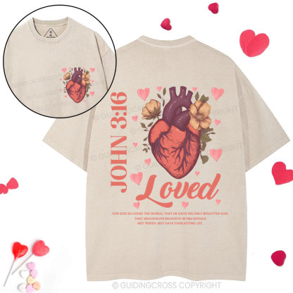 For God So Loved The World Christian Washed T-Shirt