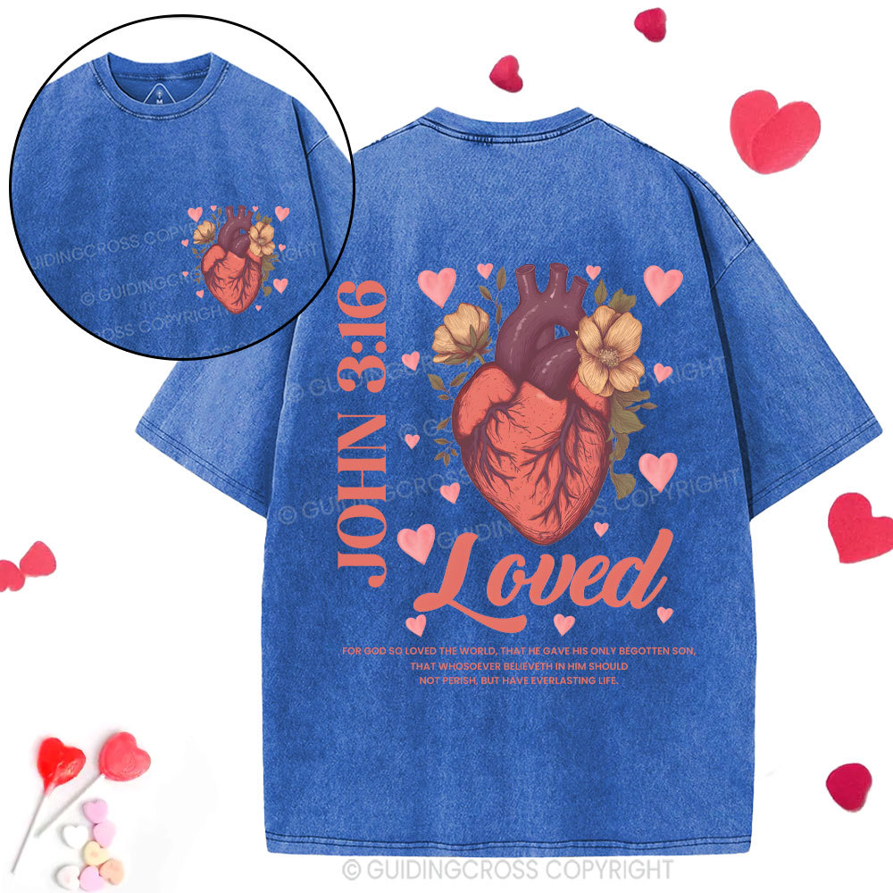 For God So Loved The World Christian Washed T-Shirt