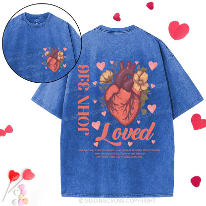 For God So Loved The World Christian Washed T-Shirt