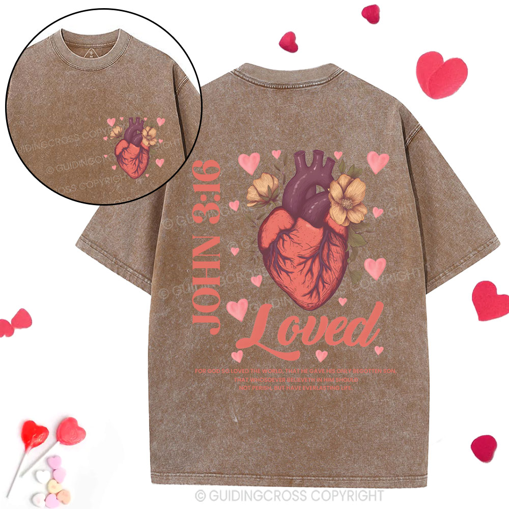 For God So Loved The World Christian Washed T-Shirt