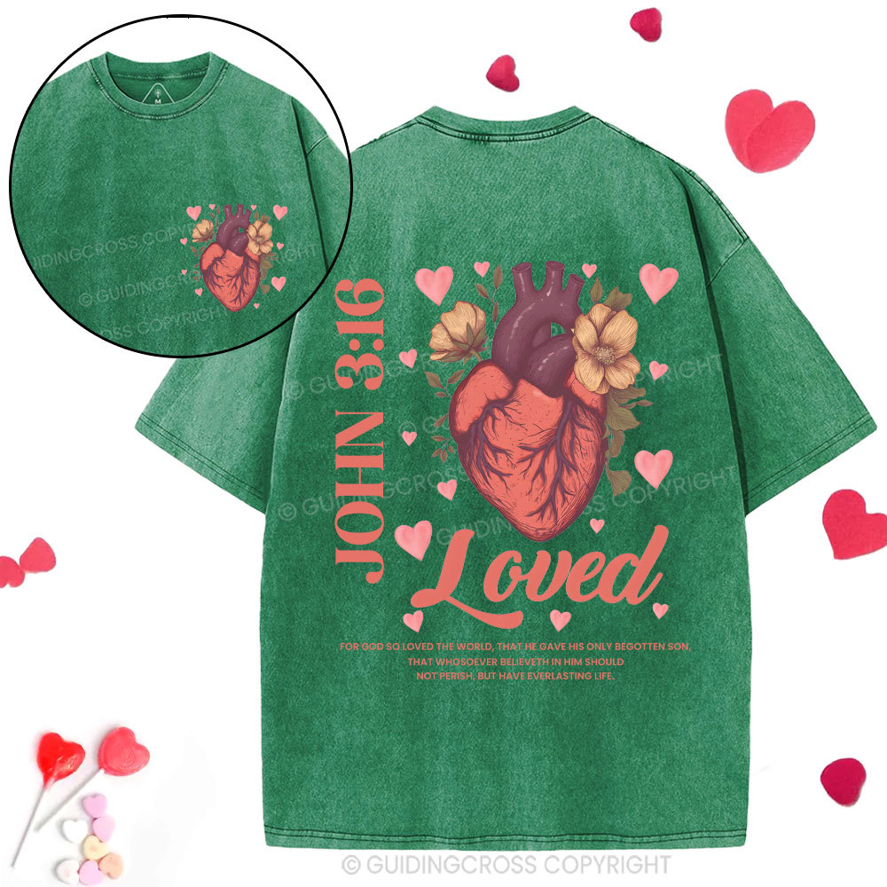 For God So Loved The World Christian Washed T-Shirt