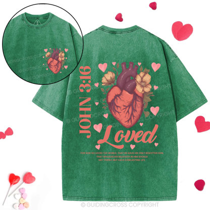 For God So Loved The World Christian Washed T-Shirt