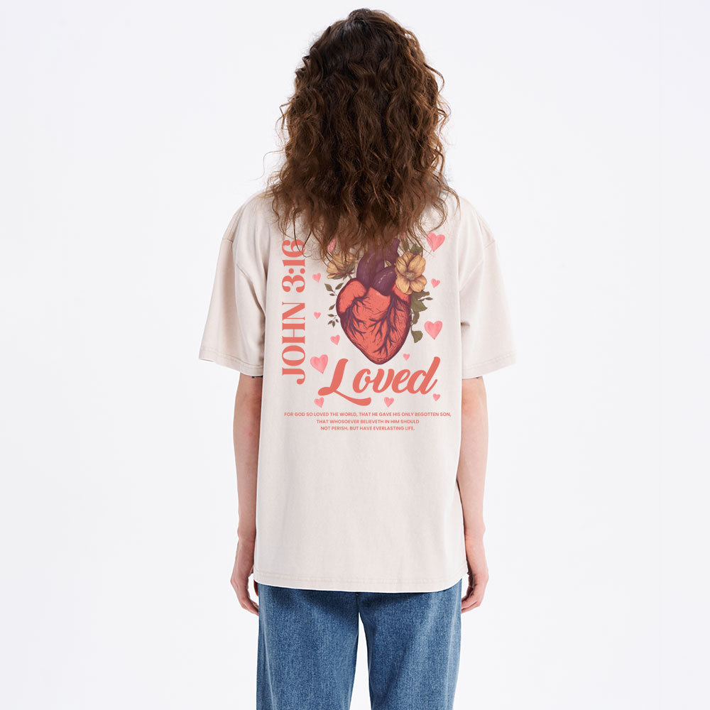 For God So Loved The World Christian Washed T-Shirt