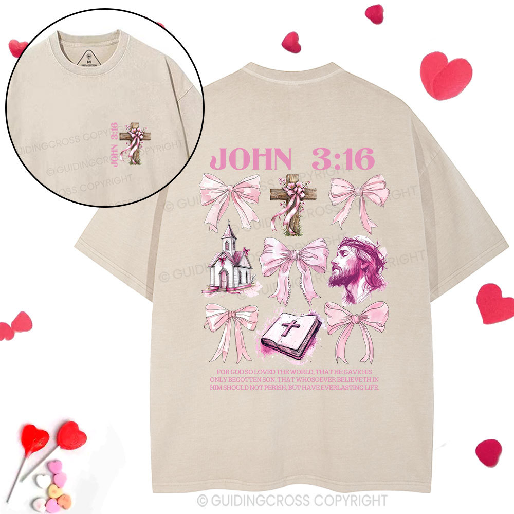 For God So Loved The World Christian Washed T-Shirt