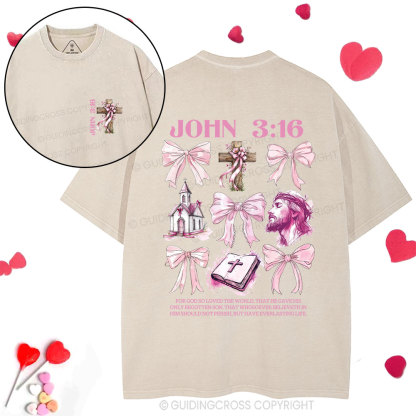 For God So Loved The World Christian Washed T-Shirt