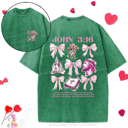 For God So Loved The World Christian Washed T-Shirt