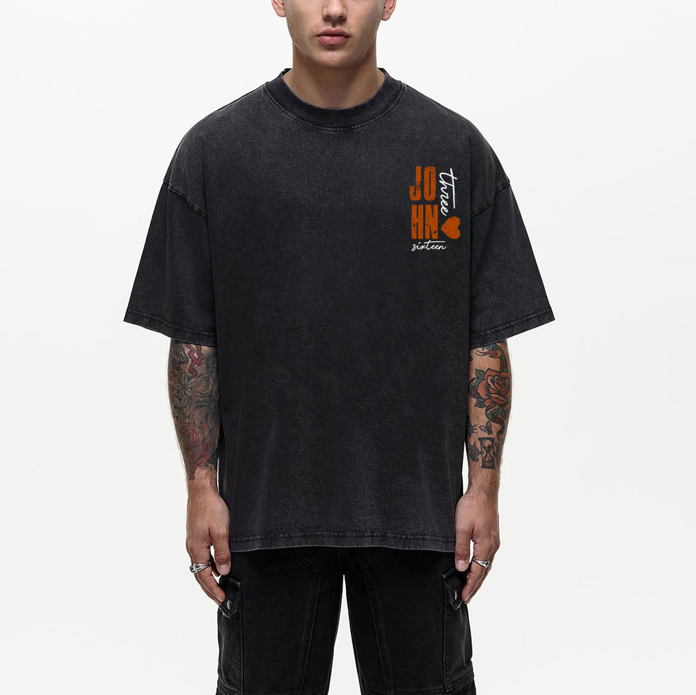 For God So Loved The World Christian Washed T-Shirt