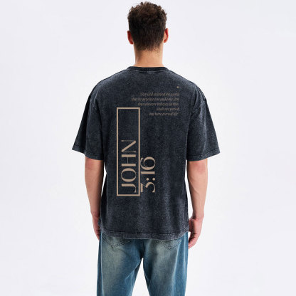 For God So Loved The World Christian Washed T-Shirt