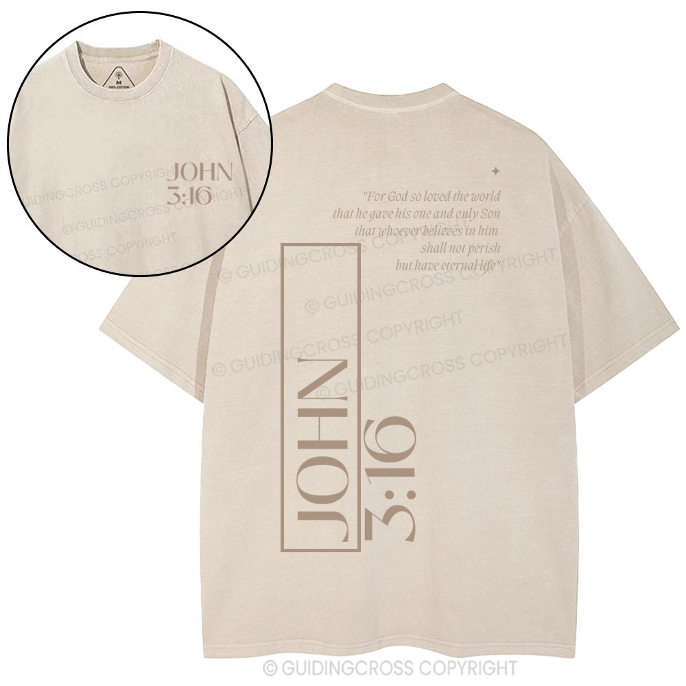 For God So Loved The World Christian Washed T-Shirt