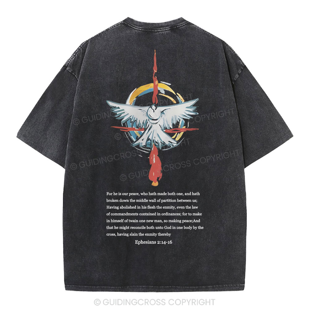 For He Is Our Peace Christian Washed T-Shirt