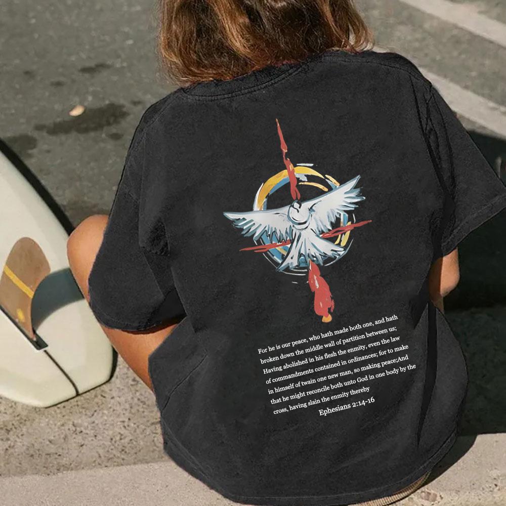 For He Is Our Peace Christian Washed T-Shirt