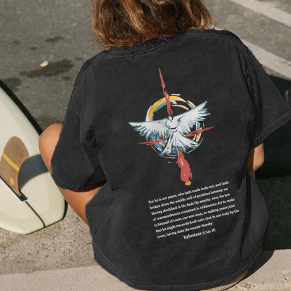 For He Is Our Peace Christian Washed T-Shirt