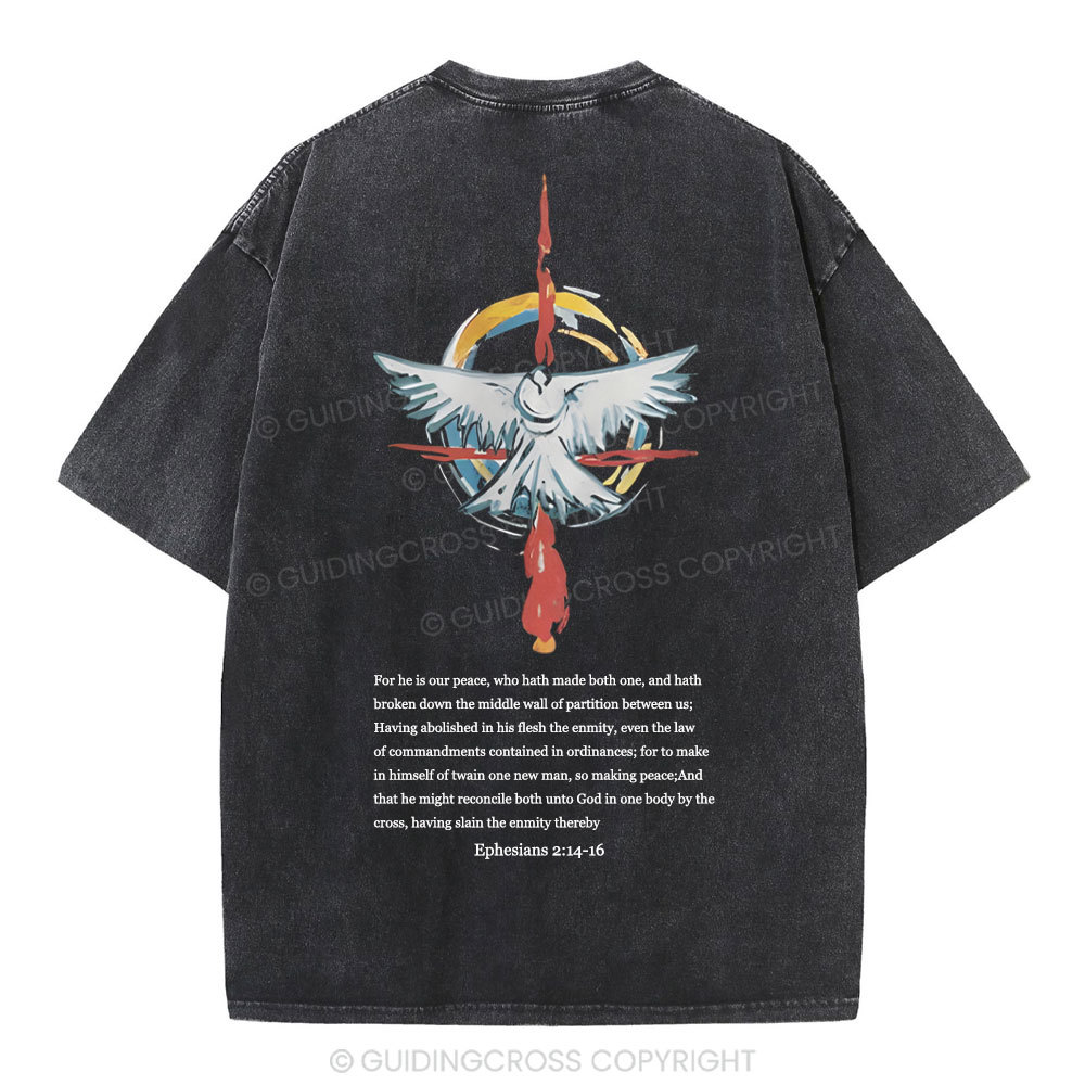 For He Is Our Peace Christian Washed T-Shirt