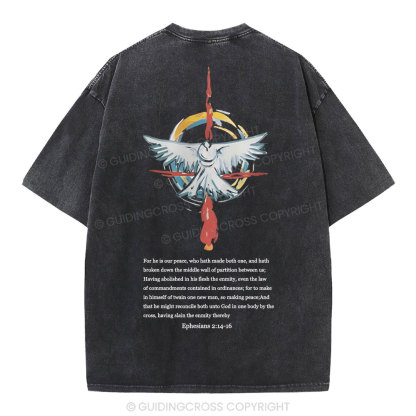 For He Is Our Peace Christian Washed T-Shirt