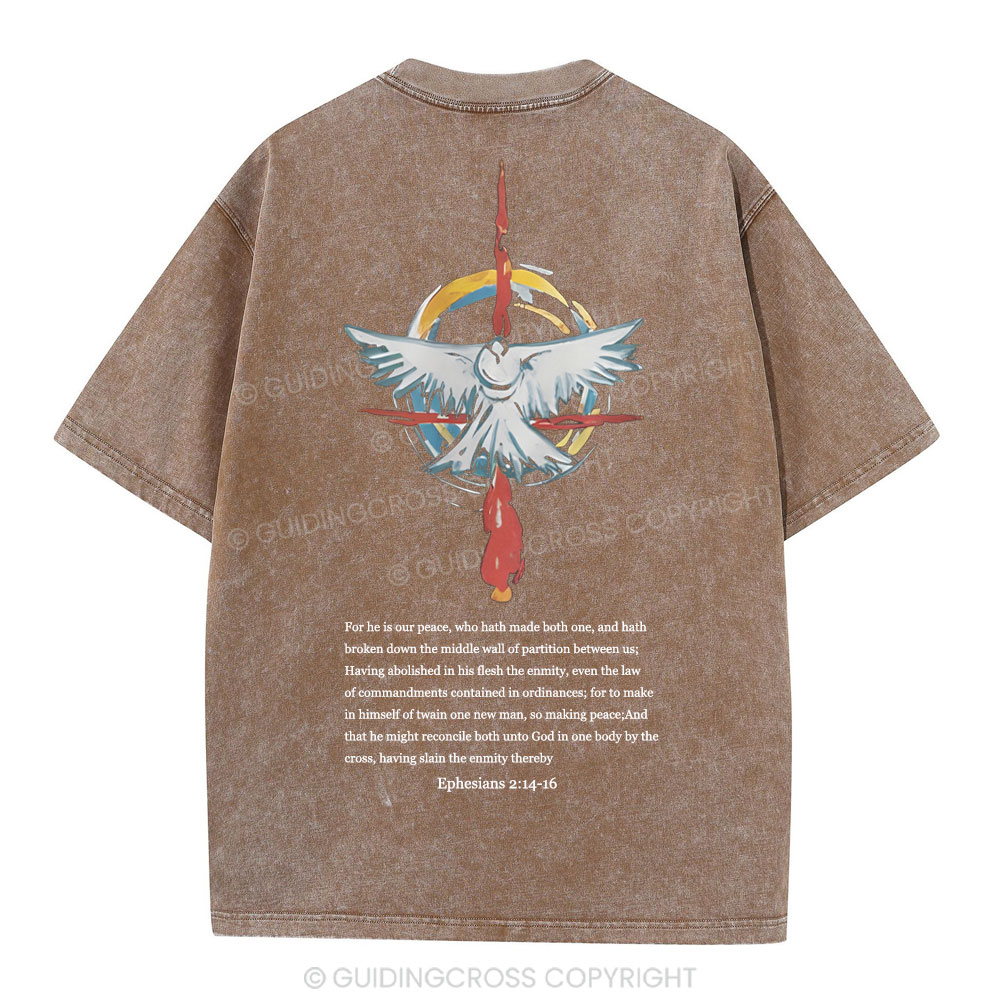 For He Is Our Peace Christian Washed T-Shirt