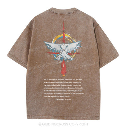 For He Is Our Peace Christian Washed T-Shirt
